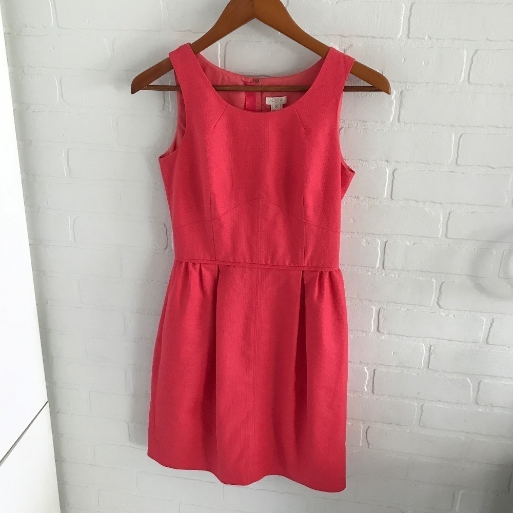 J.Crew Structured Cotton Fit Flare Dress Office Siren Quiet Luxury Sz 00 - Picture 3 of 11